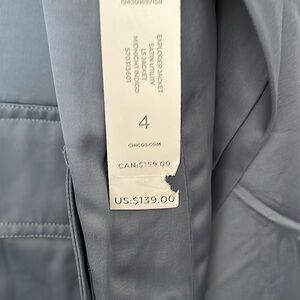 Ladies Chico utility jacket . Indigo blue with tags . Chico size 4